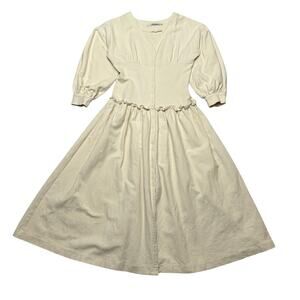 Seooocookie Puff Sleeve Prairie Dress Women's Medium Cottagecore Milkmaid